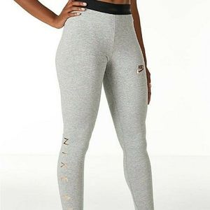 Nike Womens Sportswear Air Leggings Tight Fit Grey Rose Gold